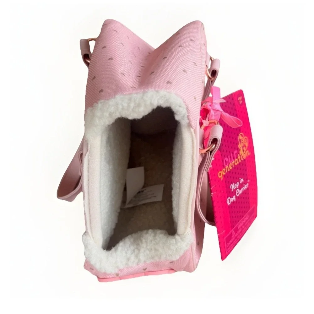 Our Generation Hop In Dog Carrier Fits Most 18 Inch‎ Dolls Dual Handles Pink